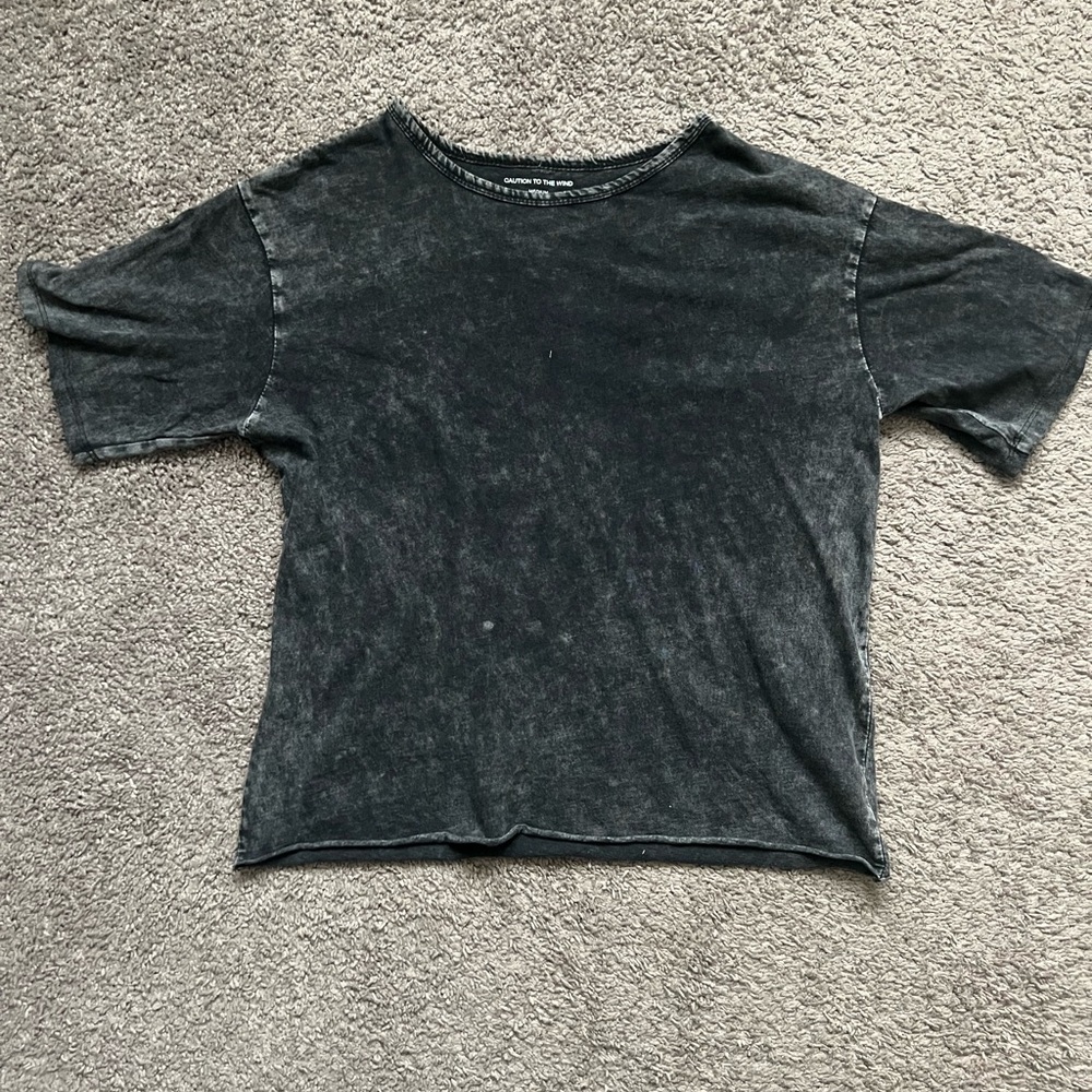 Basic Gray Cut-Hem Top